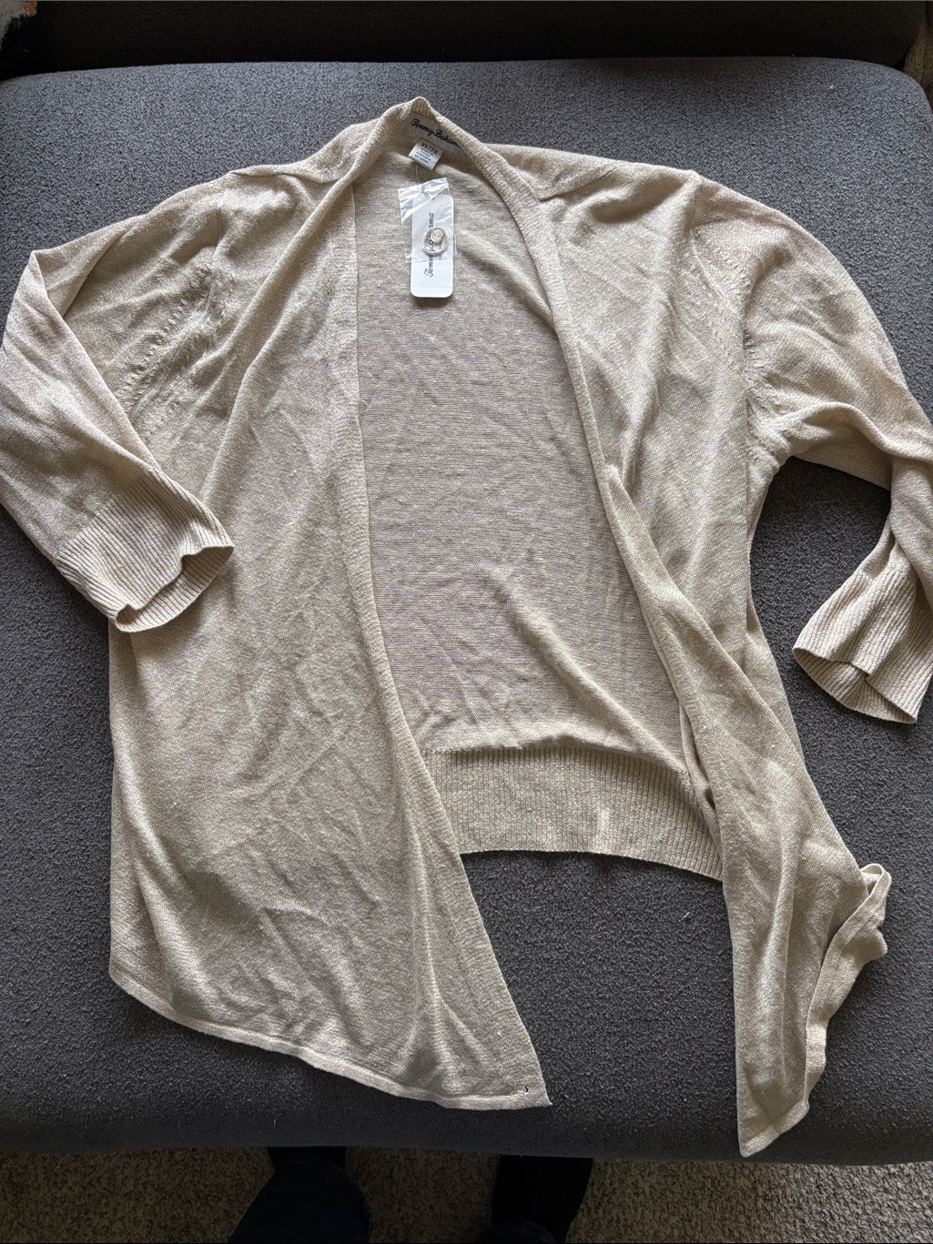 Tommy Bahama Light Beige Open-Front Women's Cardigan